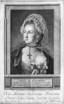The Chevalier d'Eon, dressed as a woman von P. Jean Baptiste Bradel