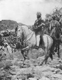 Negus of Ethiopia, Menelik II at the battle of Adowa by Paul Buffet