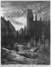 The Wandering Jew in the cemetery by Gustave Dore