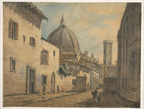 A Street in Florence with the Duomo and Campanile in the Background by William Marlow