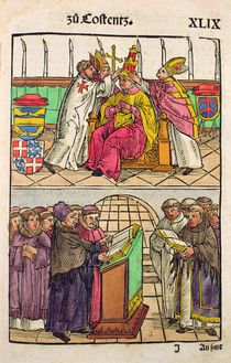 Pope Martin V is installed to the Papacy at the Council of Constance von Ulrich von Richental
