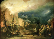 The Rescue of John Wesley from the Epworth Rectory Fire by Henry Perlee Parker