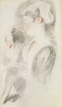 Two studies of a woman, three-quarters from rear by Jean Antoine Watteau