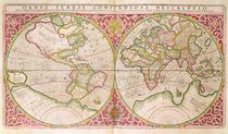 Double Hemisphere World Map von Gerardus Mercator