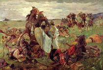The Battle between Russians and Tatars by Sergey Nikolayevich Arkhipov