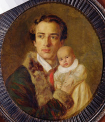 Portrait of Alexander Herzen with his son von Alexander Lavrentievich Vitberg