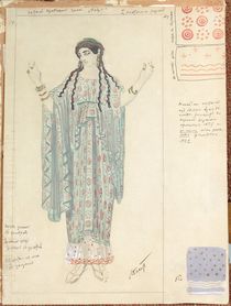 Lady-in-waiting, costume design for 'Hippolytus' by Euripides by Leon Bakst