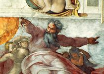 Sistine Chapel Ceiling: Creation of the Sun and Moon by Michelangelo Buonarroti