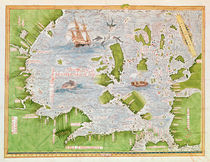 Fol.30v Map of the Sea of Maluku by Guillaume Le Testu