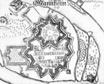 Plan of Mannheim, Germany 1690 by German School