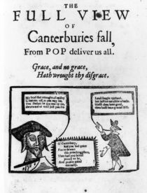 Pamphlet celebrating Archbishop William Laud's downfall by English School