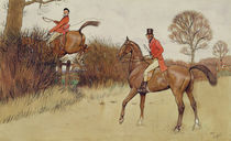 'Ar never gets off', hunting scene by Cecil Charles Windsor Aldin