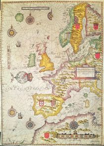 A Generall carde, and description of the sea coastes of Europe von Jodocus Hondius