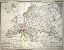 Map of Europe, 1841 von German School