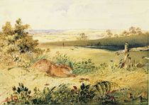 Hare in a Landscape, 1827 von Newton Fielding