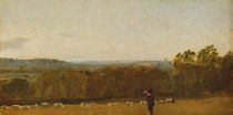 A Shepherd in a Landscape looking across Dedham Vale towards Langham von John Constable
