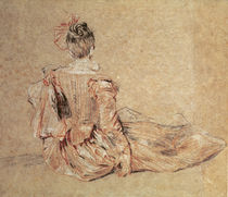 Study of a woman seen from the back by Jean Antoine Watteau