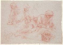 Study of a reclining man by Jean Antoine Watteau