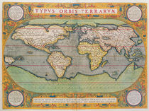 Typus Orbis Terrarum, map of the world by Abraham Ortelius