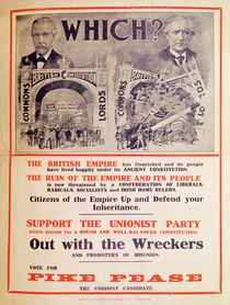 Unionist Party Poster for the British General Election of January 1910 von English School