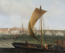 View on the Thames with Westminster Bridge von Samuel Scott