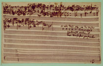 Last page of The Art of Fugue by Johann Sebastian Bach