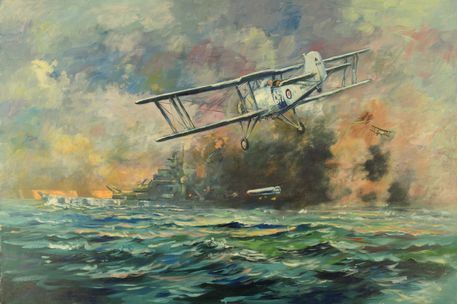 Fairy-swordfish-and-bismarck-36x24in-oil-on-canvas-x