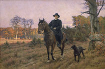 Bismarck on Horseback with Dog von Ernest Henseler