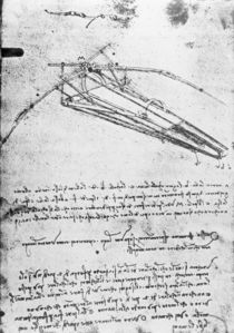 MS B 2173, folio 74v: Study for a flying machine von Leonardo Da Vinci