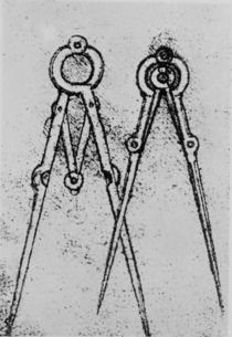Two types of adjustable-opening compass by Leonardo Da Vinci