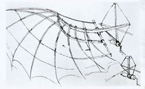 Diagram of a mechanical wing by Leonardo Da Vinci