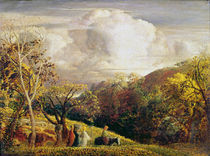Landscape, figures and cattle by Samuel Palmer