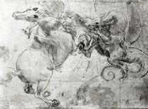 Battle between a Rider and a Dragon von Leonardo Da Vinci