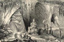 Interior of the Grotto of Antiparos by English School