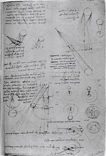 Astronomical diagrams, from the Codex Leicester von Leonardo Da Vinci