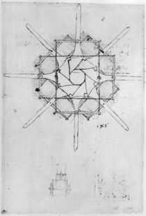 Design for a folding Capstan handle by Leonardo Da Vinci
