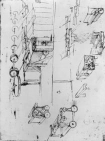 Machine designs, fol. 367r-b by Leonardo Da Vinci