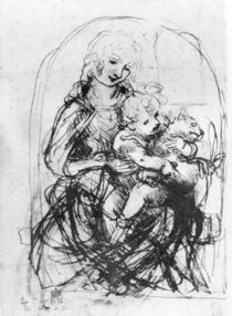 Study for a Madonna with a Cat von Leonardo Da Vinci