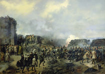 The French-Russian battle at Malakhov Kurgan in 1855 by Grigory Shukayev