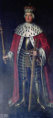 Frederick William I, King of Prussia in his Regalia by Adolph Friedrich Erdmann von Menzel