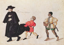 Priest with a Spanish Servant Boy and Slave by French School