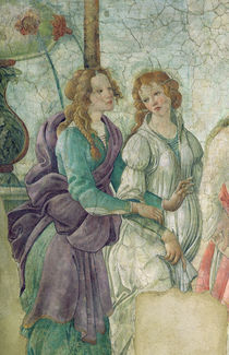 Detail of Venus and the Graces offering gifts to a young girl von Sandro Botticelli