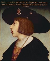 Portrait of Ferdinand I, Holy Roman Emperor by Hans or Johan Maler