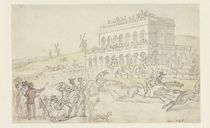 Doctor Syntax loses his money on the Race Ground at York von Thomas Rowlandson