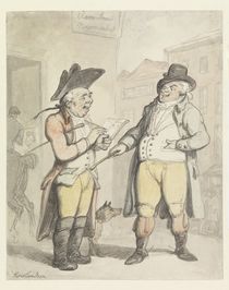 A Bookmaker and his client outside the Ram Inn von Thomas Rowlandson
