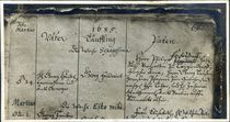 Entry of Handel's Baptism from the Church Register of Marktkirche by German School
