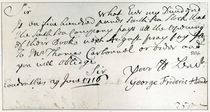 Letter written by Handel, June 1716 by George Frederick Handel