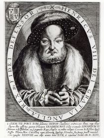 Portrait of Henry VIII, engraved by Peter Isselburg von Cornelis Massys