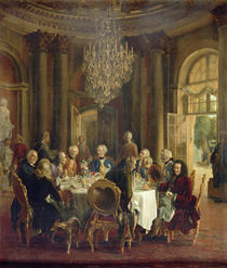 Dinner Table at Sanssouci, 1850 von Adolph Friedrich Erdmann von Menzel