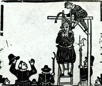 Scaffold with a man about to be hanged von English School